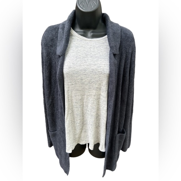 ✅Barefoot Dreams CozyChic Lite color in Carbon Blazer Cardigan - Picture 12 of 15